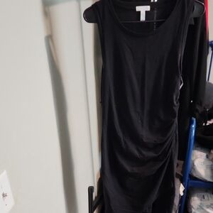 Leith Black Ruched Body-con Mini Dress